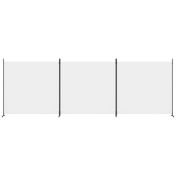 vidaXL Cloison de s&eacute;paration 3 panneaux Blanc 525x180 cm Tissu