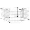 vidaXL Cage pour animaux de compagnie &agrave; 8 panneaux avec porte, noire, 70 x 70 x 35 cm, acier