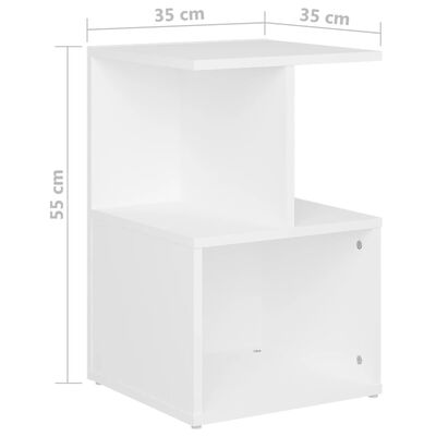 vidaXL Tables de chevet 2 pcs Blanc 35x35x55 cm Aggloméré