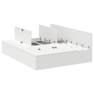 vidaXL Cadre de lit avec rangement avec stockage Blanc 150 x 200 cm