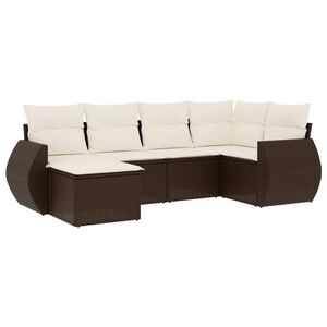 vidaXL Salon de jardin avec coussins 6 pcs marron r&eacute;sine tress&eacute;e