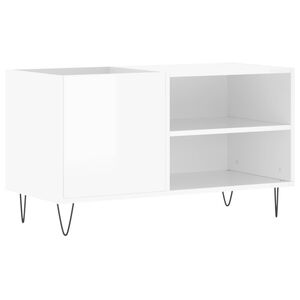 vidaXL Armoire &agrave; disques blanc brillant 85x38x48 cm bois d'ing&eacute;nierie