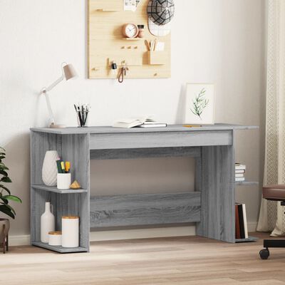 vidaXL Bureau sonoma gris 140x50x75 cm bois d'ingénierie