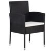 vidaXL Ensemble &agrave; manger de jardin 5 pcs Noir
