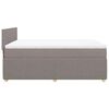 vidaXL Sommier &agrave; lattes de lit avec matelas Taupe 140x190 cm Tissu