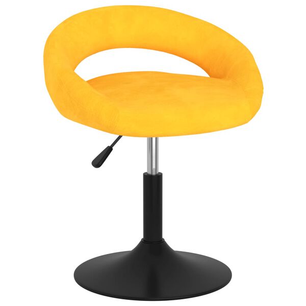 vidaXL Tabouret de bar Jaune moutarde Velours