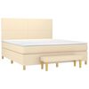 vidaXL Sommier &agrave; lattes de lit avec matelas Cr&egrave;me 160x200 cm Tissu