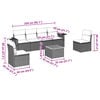 vidaXL Salon de jardin avec coussins 7 pcs gris r&eacute;sine tress&eacute;e
