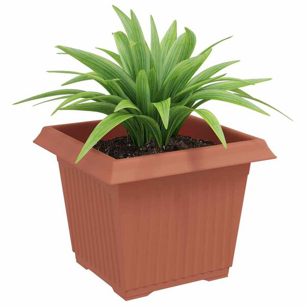vidaXL Pot de Fleurs Carr&eacute; 6 pcs Rouge brique 23 x 23 x 17,5 cm