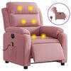 vidaXL Fauteuil inclinable de massage &eacute;lectrique rose velours
