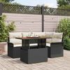 vidaXL Ensemble de canap&eacute; de jardin avec coussin 5 pcs Noir et cr&egrave;me