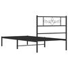 vidaXL Cadre de lit m&eacute;tal sans matelas avec t&ecirc;te de lit noir 75x190 cm