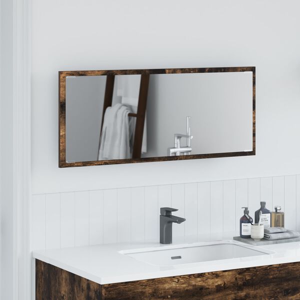 vidaXL Miroir Ch&ecirc;ne fum&eacute; 90 x 8,5 x 37 cm Bois d'ing&eacute;nierie