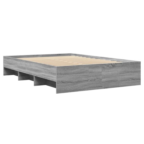 vidaXL Cadre de lit sans matelas sonoma gris 140x190 cm