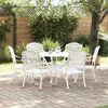 vidaXL Ensemble de salle &agrave; manger pour jardin 7 pcs Blanc Aluminium
