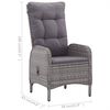 vidaXL Ensemble &agrave; manger de jardin 5 pcs Gris
