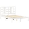 vidaXL Cadre de lit sans matelas blanc 135x190 cm bois massif