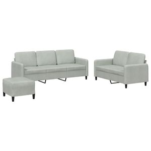 vidaXL Ensemble de canap&eacute;s 3 pcs gris clair velours