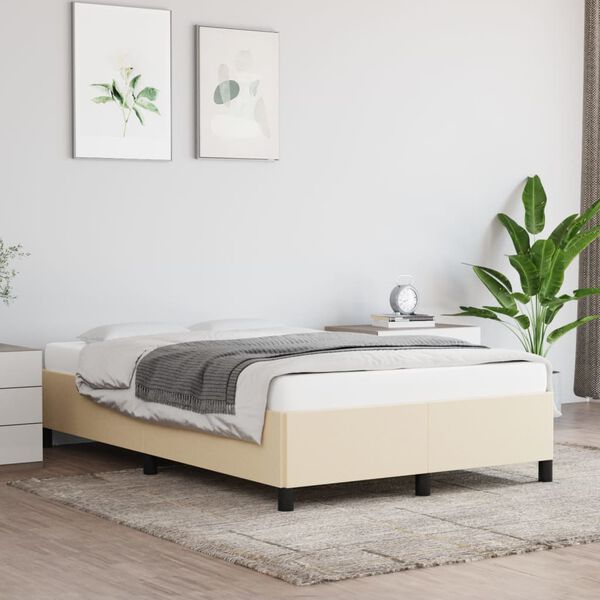 vidaXL Cadre de lit sans matelas cr&egrave;me 120x200 cm tissu