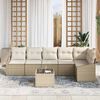 vidaXL Ensemble de Canap&eacute;s avec coussin 7 pcs Beige polyrotin