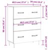 vidaXL Buffet sonoma gris 69,5x34x90 cm bois d'ing&eacute;nierie