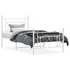 vidaXL Cadre de lit m&eacute;tal sans matelas et pied de lit blanc 100x190 cm
