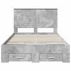 vidaXL Cadre de lit Gris b&eacute;ton 120 x 190 cm Bois d'ing&eacute;nierie