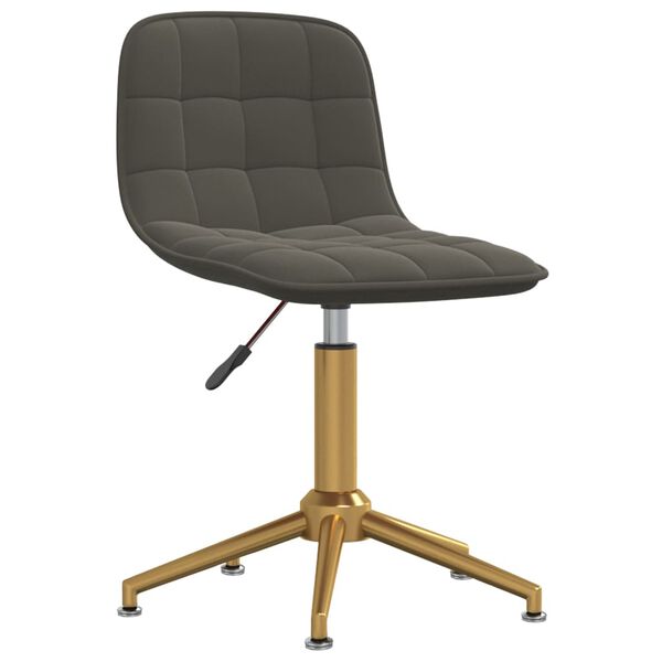 vidaXL Chaise de bureau Gris fonc&eacute; Velours