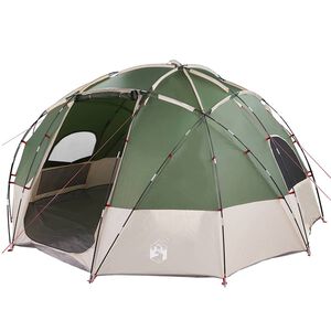 vidaXL Tente D&ocirc;me avec toit Vert 475 x 475 x 235 cm taffetas