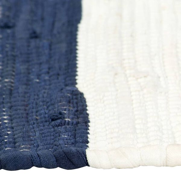 vidaXL Napperons 4 pcs Chindi Bande Bleu et blanc 30 x 45 cm
