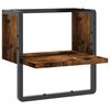 vidaXL &Eacute;tag&egrave;re murale avec barre ch&ecirc;ne fum&eacute; 30x25x30 cm