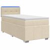 vidaXL Lit boxspring avec matelas Cr&egrave;me 80 x 200 cm Tissu