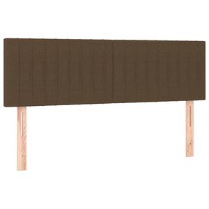 vidaXL T&ecirc;tes de lit Marron fonc&eacute; 144 x 5 x 78/88 cm Tissu