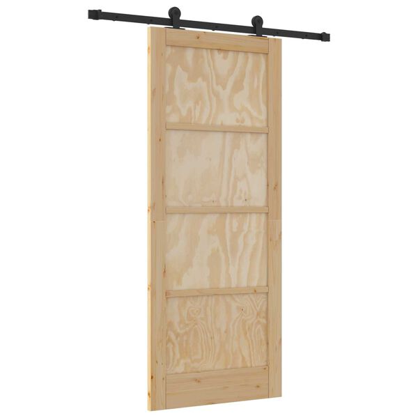 vidaXL Porte coulissante ORKDAL Marron 83 x 202 cm Pin massif