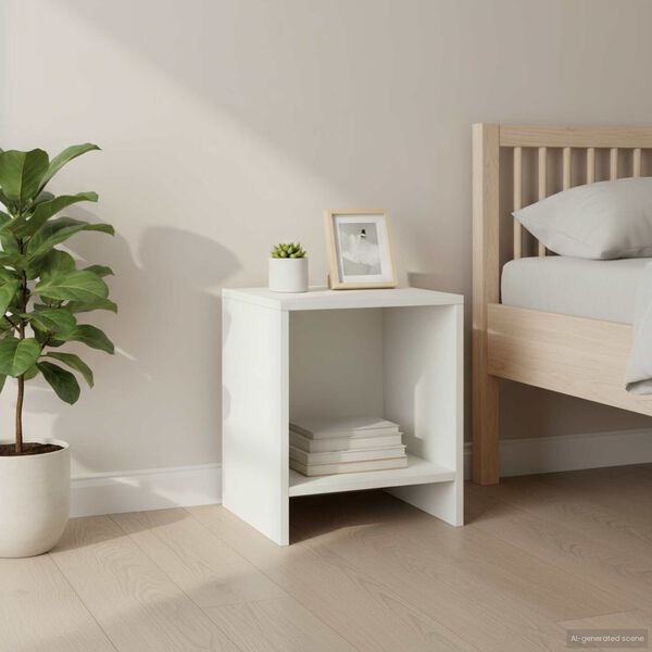 vidaXL Tables de chevet 2 pcs Blanc 35x30x40 cm Bois de pin massif