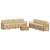 vidaXL Ensemble de canap&eacute;s d'ext&eacute;rieur 9 pc Blanc et Beige Polyester