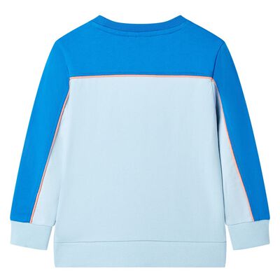 Sweatshirt pour enfants bleu vif et bleu clair 92