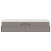 vidaXL Lit avec rangement et matelas Taupe 100 x 200 cm Polyester