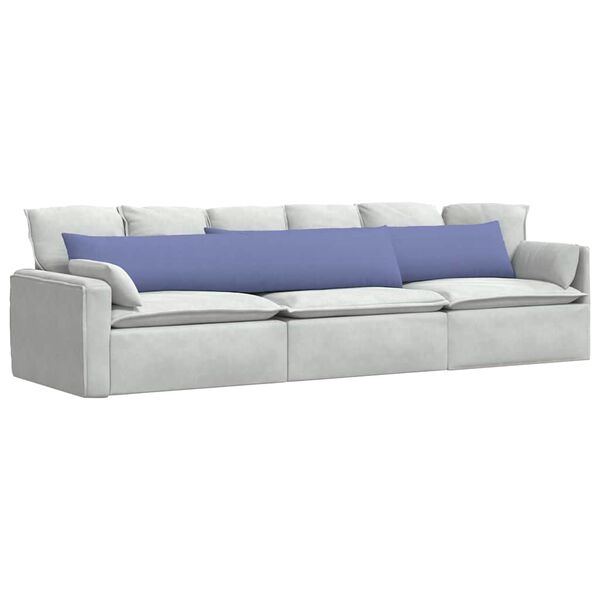 vidaXL Coussins de canap&eacute; 2 pcs Bleu denim 200 x 40 cm tissu