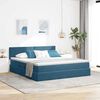 vidaXL Lit avec rangement et LED Bleu fonc&eacute; 180 x 200 cm Velours