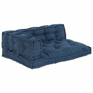 vidaXL Coussin de canap&eacute; sur palette 3 pc Tissu Indigo