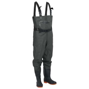 vidaXL Cuissardes avec bottes et ceinture vert fonc&eacute; taille 38
