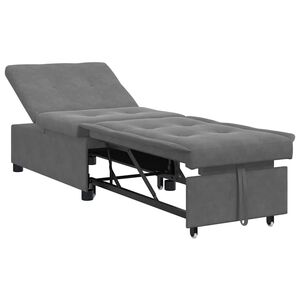 vidaXL Canap&eacute;-lit escamotable Gris fonc&eacute; 194 x 67 x 82 cm Microfibre