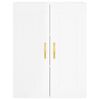 vidaXL Buffet haut Blanc brillant 69,5x34x180 cm Bois d'ing&eacute;nierie