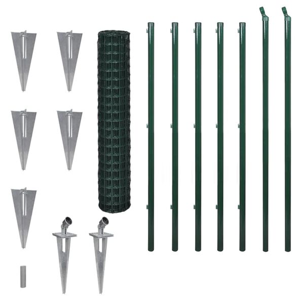 vidaXL Cl&ocirc;ture euro Acier 10x1,5 m Vert
