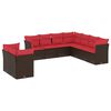 vidaXL Ensemble de canap&eacute; de jardin 9 pcs avec coussins marron r&eacute;sine tress&eacute;e