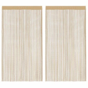 vidaXL Rideau en fils 2 pcs 100 x 250 cm Beige