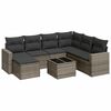 vidaXL Salon de jardin 8 pcs avec coussins gris r&eacute;sine tress&eacute;e