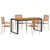 vidaXL Ensemble de salle &agrave; manger pour jardin 5 pc Beige et Marron