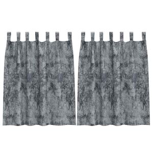 vidaXL Rideaux en velours 2 pc Gris Argent&eacute; 140 x 140 cm Velours
